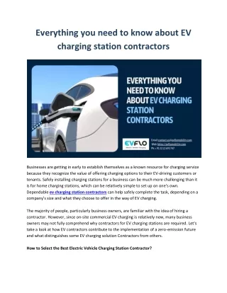 Everything you need to know about EV charging station contractors