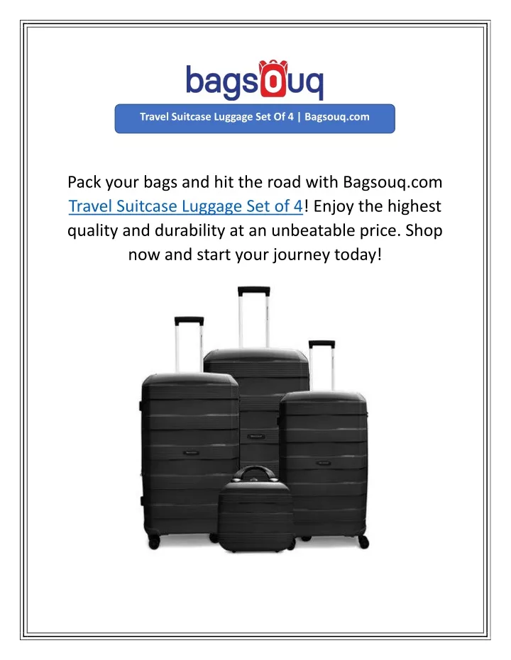 travel suitcase luggage set of 4 bagsouq com