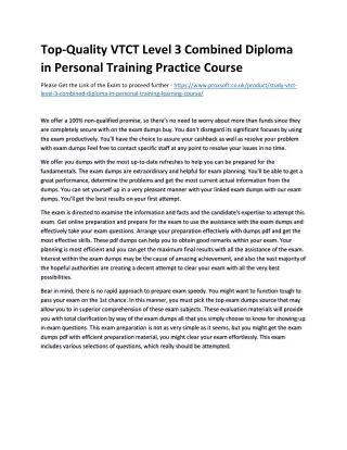 top quality vtct level 3 combined diploma