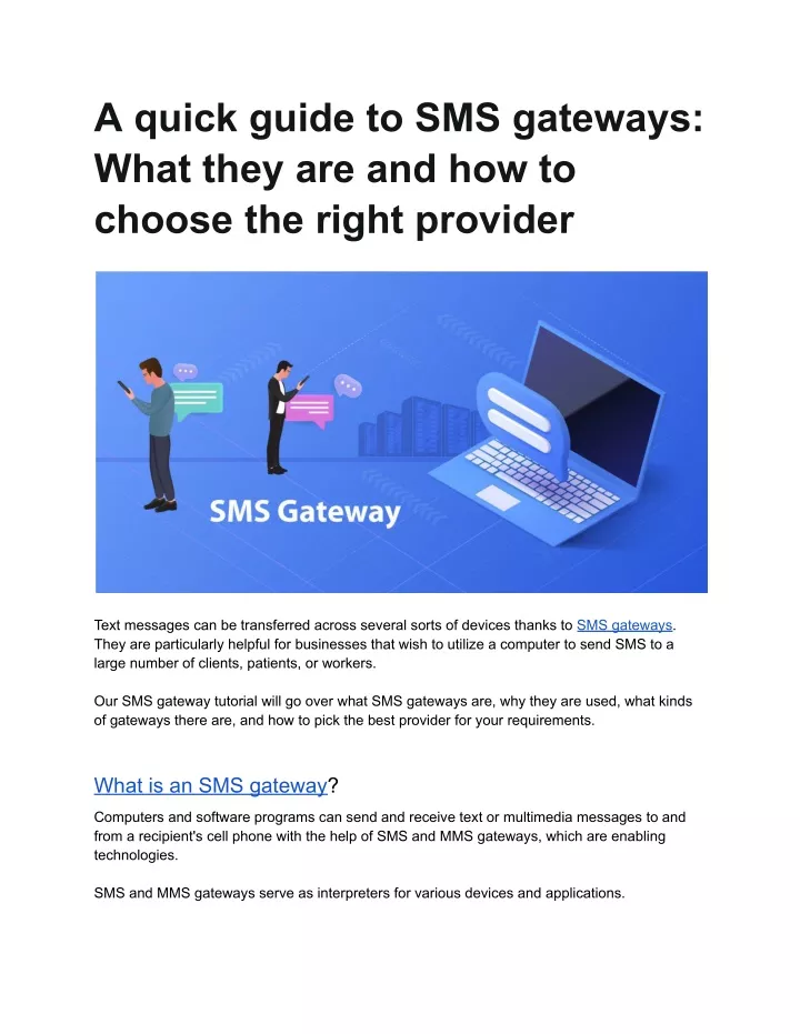 a quick guide to sms gateways what they