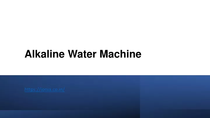 alkaline water machine