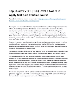 top quality vtct itec level 2 award in apply make