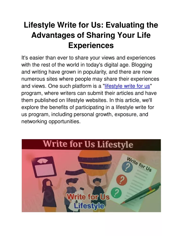 lifestyle write for us evaluating the advantages of sharing your life experiences