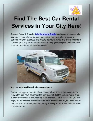 find the best car rental services in your city