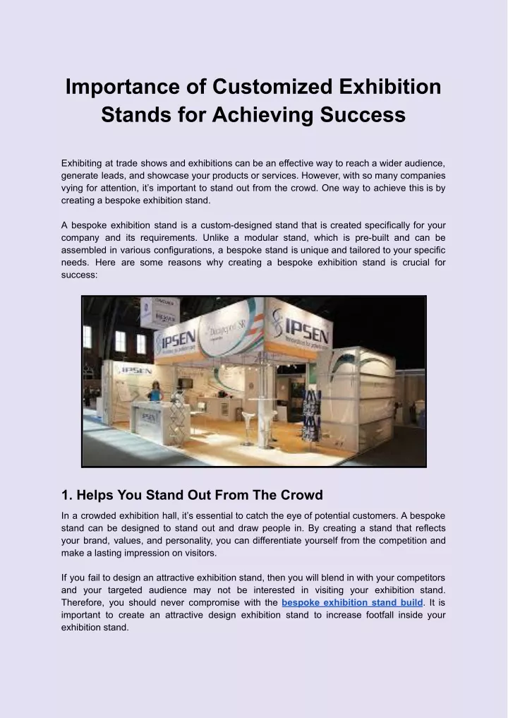 importance of customized exhibition stands