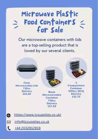 Microwave Food Containers - Microwave Containers with Lids - london catering sup