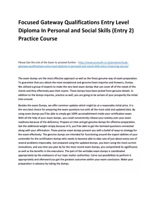 focused gateway qualifications entry level