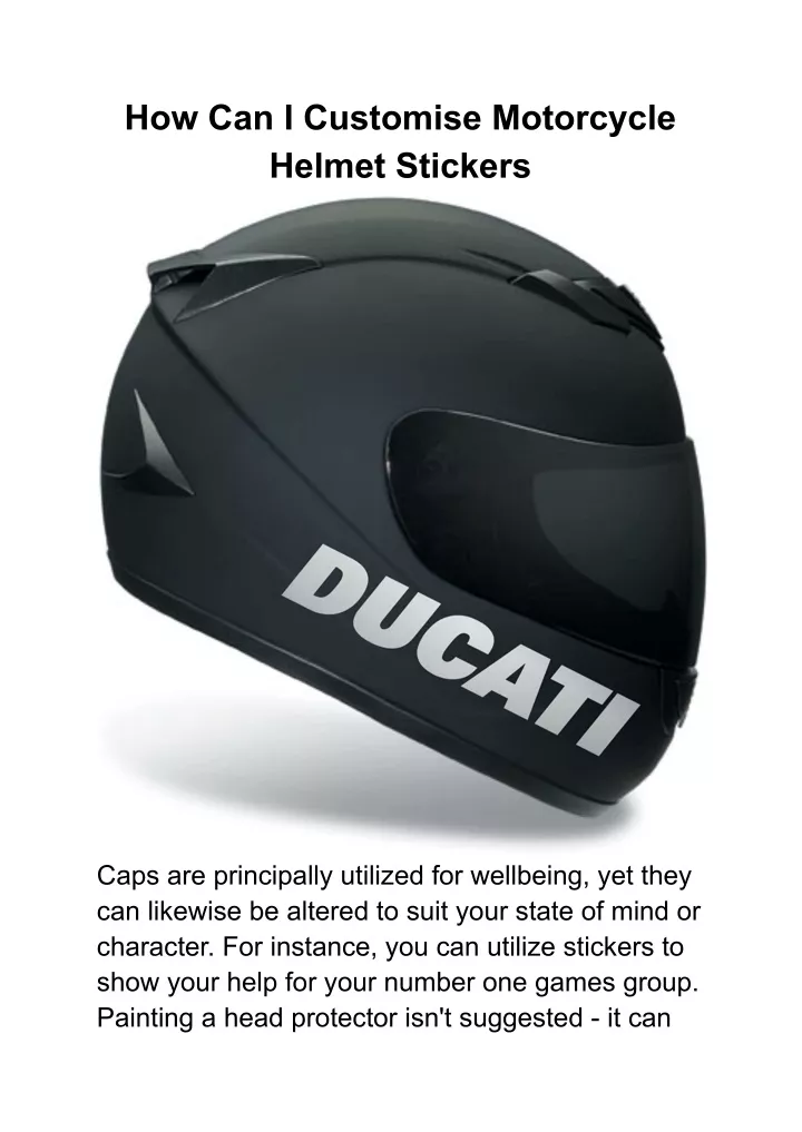 how can i customise motorcycle helmet stickers