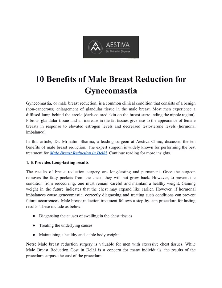 10 benefits of male breast reduction