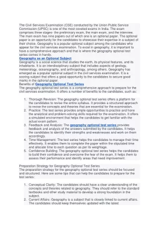 The Civil Services Examination