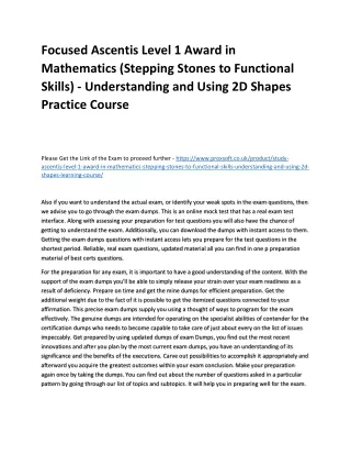 focused ascentis level 1 award in mathematics