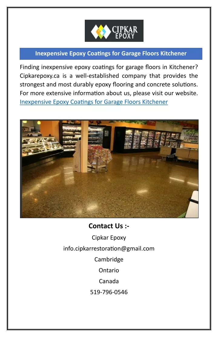 inexpensive epoxy coatings for garage floors