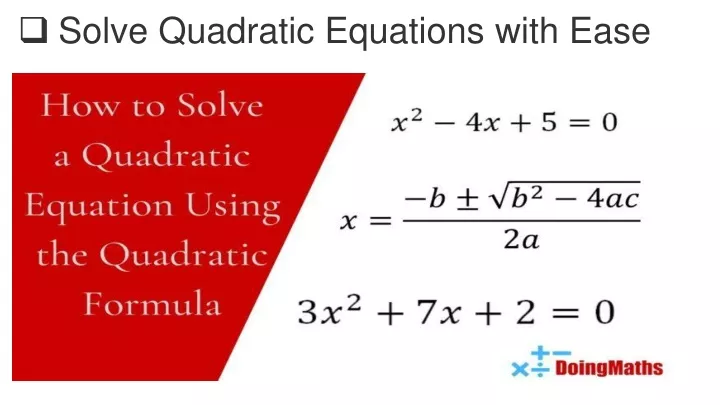 PPT - Solve Quadratic Equations With EaSolve Quadratic Equations With ...