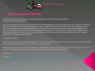 boat transport quotes