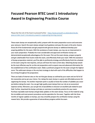 focused pearson btec level 1 introductory award