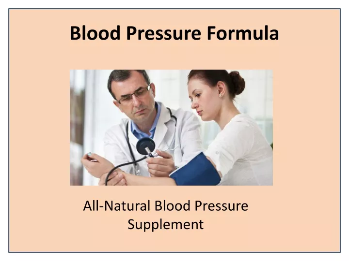 blood pressure formula