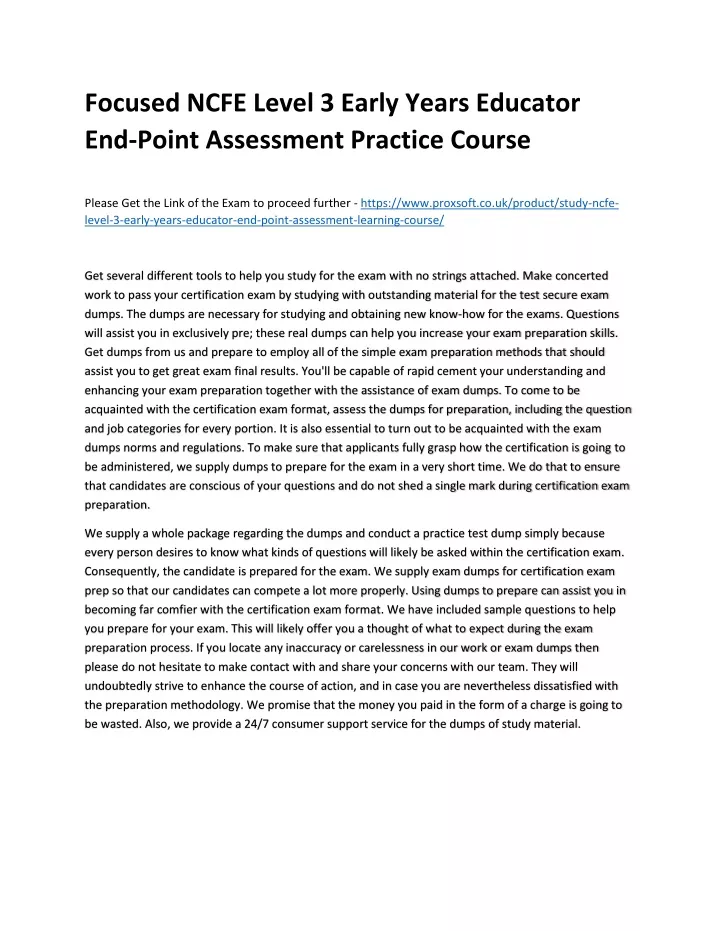 Ppt Focused Ncfe Level 3 Early Years Educator End Point Assessment Practice Course Powerpoint 9784