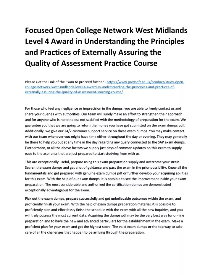 focused open college network west midlands level