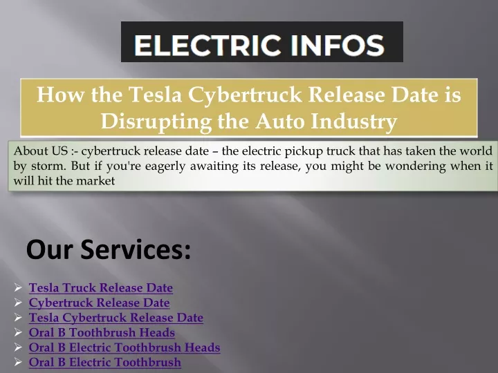 about us cybertruck release date the electric