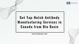 Antibody Manufacturing Service Provider in Canada| Renowned Biotechnology Compan