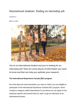 International students_ finding an internship job