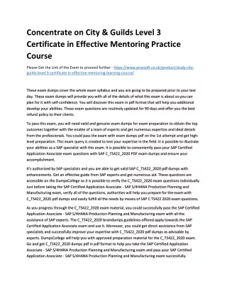 concentrate on city guilds level 3 certificate
