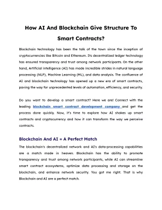 how ai and blockchain give structure to
