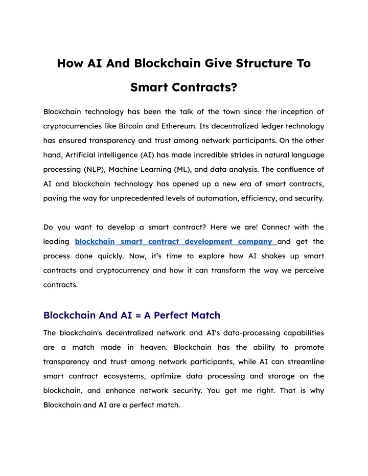 how ai and blockchain give structure to