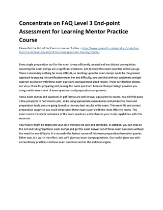concentrate on faq level 3 end point assessment