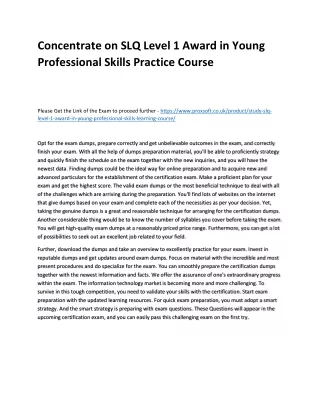 concentrate on slq level 1 award in young