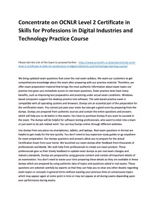 concentrate on ocnlr level 2 certificate