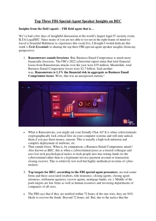 top three fbi special agent speaker insights