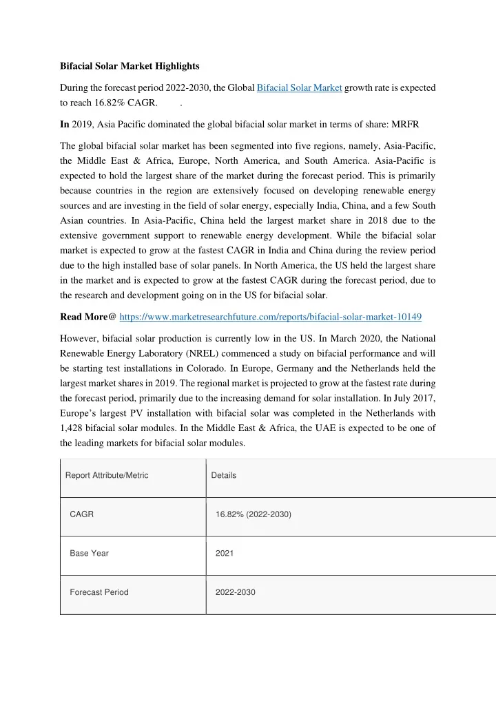 bifacial solar market highlights