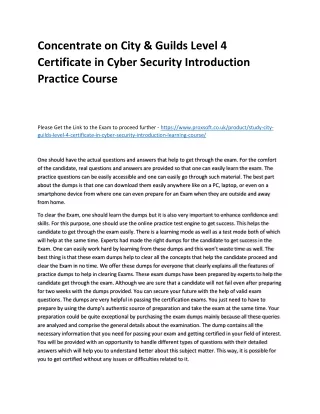 concentrate on city guilds level 4 certificate