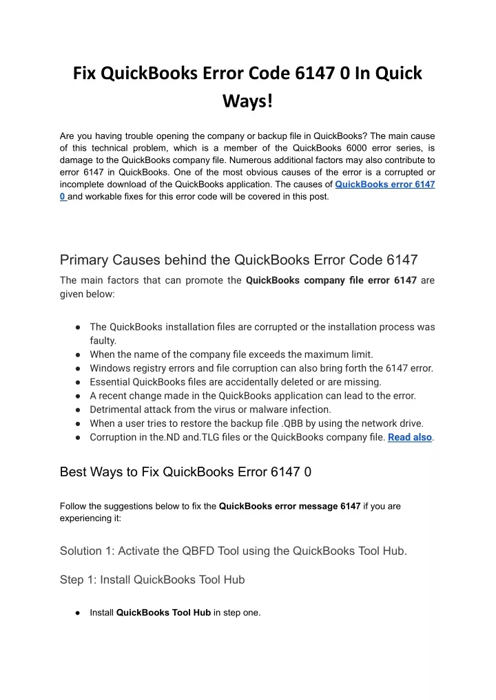fix quickbooks error code 6147 0 in quick ways
