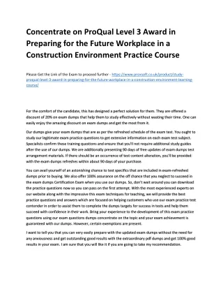 concentrate on proqual level 3 award in preparing