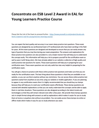 concentrate on esb level 2 award in eal for young