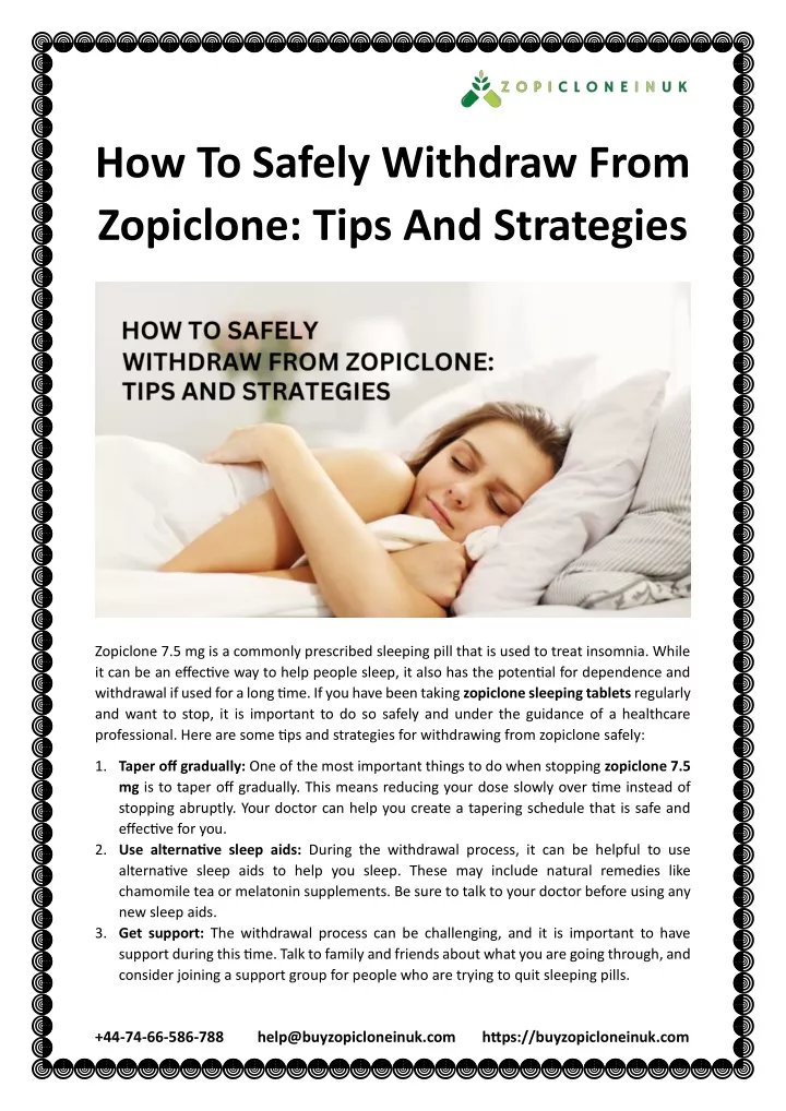 how to safely withdraw from zopiclone tips