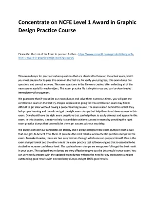 concentrate on ncfe level 1 award in graphic