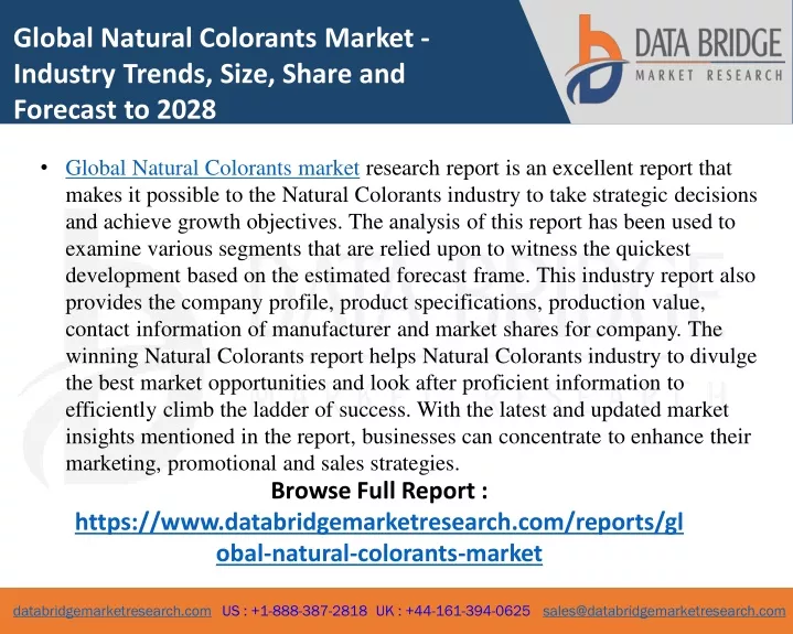 global natural colorants market industry trends
