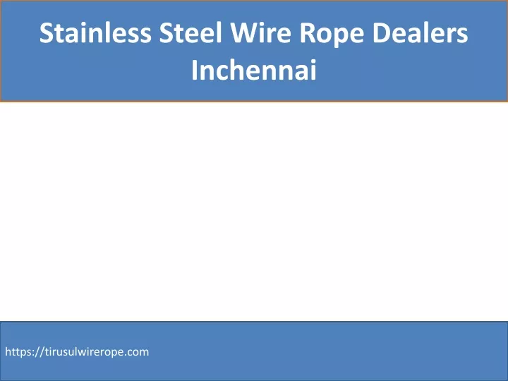 stainless steel wire rope dealers inchennai