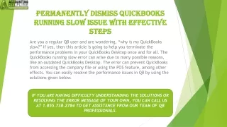 permanently dismiss quickbooks running slow issue with effective steps