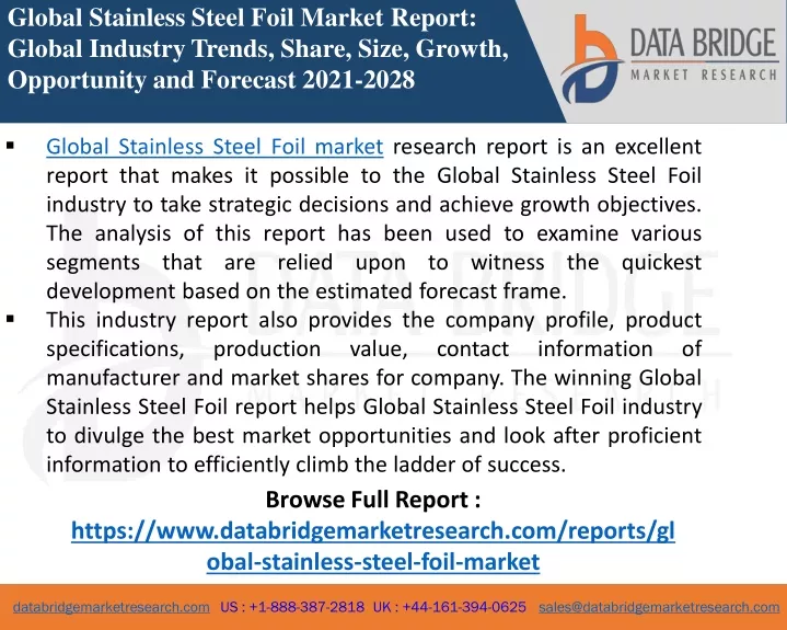 global stainless steel foil market report global