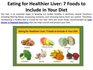 Including These 7 Foods in Your Diet Will Aid in Liver Health