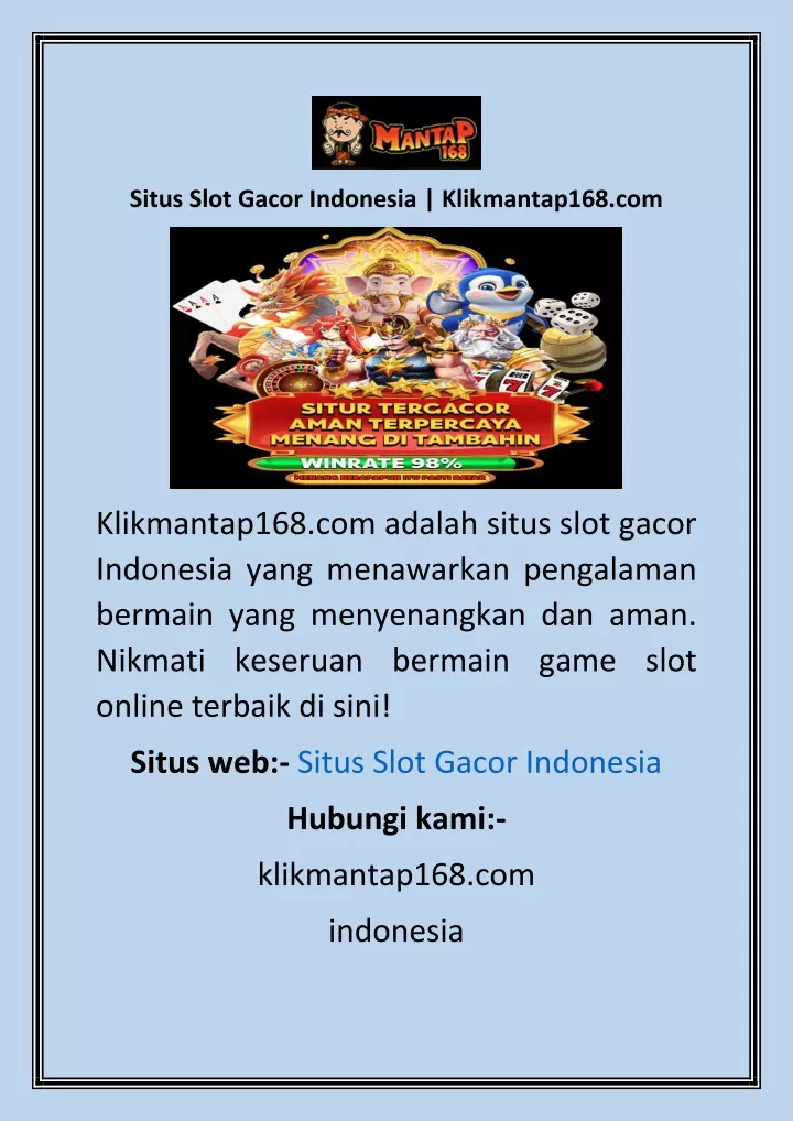 situs slot gacor indonesia klikmantap168 com