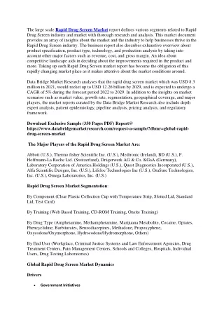 the large scale rapid drug screen market report