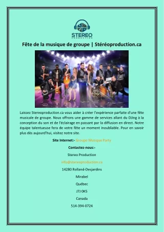 f te de la musique de groupe st r oproduction ca