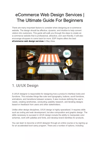 eCommerce Web Design Services | The Ultimate Guide For Beginners