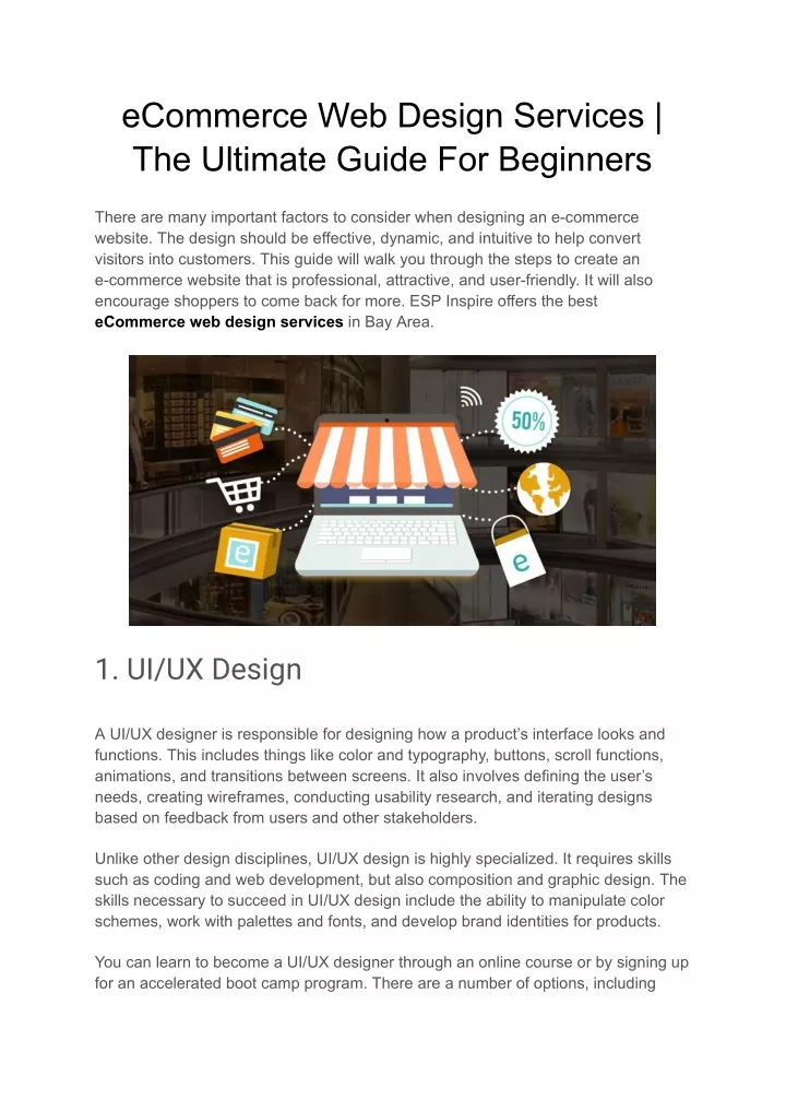 ecommerce web design services the ultimate guide