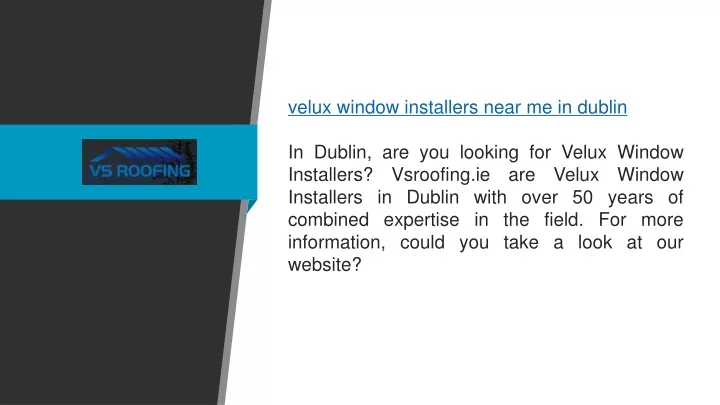 velux window installers near me in dublin